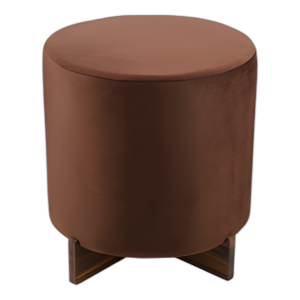 18´´ OTOMANA DE TERCIOPELO MODERNO CON BASE DE MADERA, MARRÓN