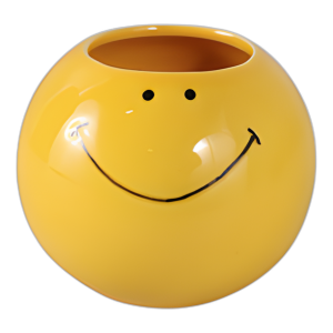 4´´ COPA DE LÁPIZ DE CARA SONRIENTE, AMARILLO