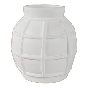 JARRÓN DE PAPEL MACHÉ DE PAPEL VENTANA DE 11X11´´ , BLANCO