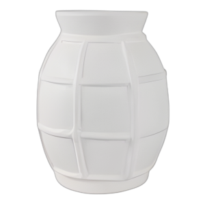 JARRÓN DE PAPEL MACHÉ DE PAPEL VENTANA DE 14X11´´ , BLANCO