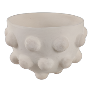 TAZÓN MACHÉ DE PAPEL HOBNAIL GRANDE DE 10X6, BLANCO