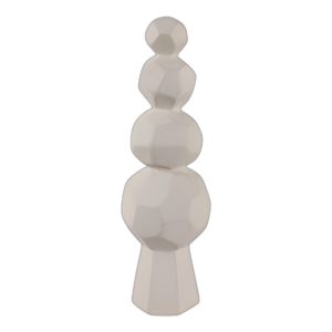 19X6´´ ROCAS FACETADAS PAPER MACHE ESCULTURA, BLANCO