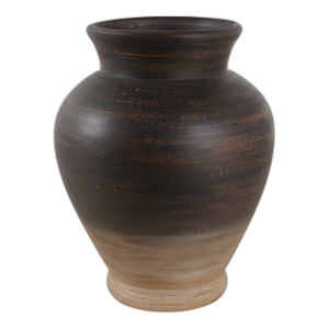 JARRÓN DE TERRACOTA TRADICIONAL DE 12X10´´ , MARRÓN CHOCOLATE