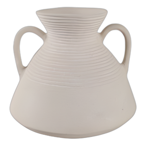 JARRÓN DE PAPEL DE PAPEL DE 15X15´´ CON ASAS, BLANCO