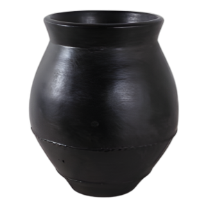 JARRÓN DE TERRACOTA TRADICIONAL DE 20X18´´ , NEGRO