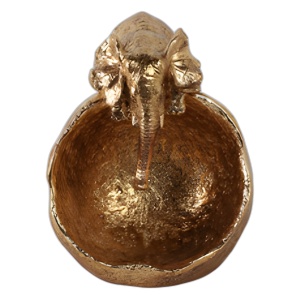7X6´´ ELEFANTE MIRANDO EN EL TAZÓN, ORO