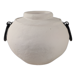 FLORERO ECOMIX DE 12X10´´ CON MANIJAS DE METAL, MARFIL/ BLK