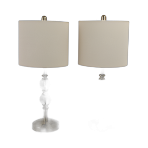 LÁMPARAS DE MESA S/2, CRISTAL DE 26´´ , ORO