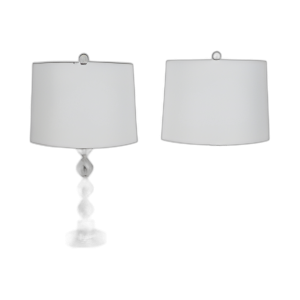 LÁMPARA DE MESA DE CRISTAL S/2 22´´ , PLATA