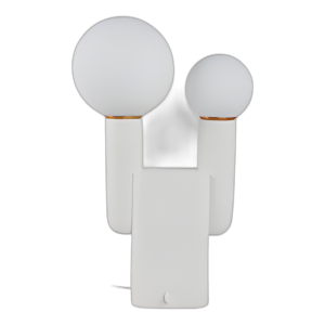 LÁMPARA DE TÓTEM DE DOBLE CABEZA DE 20X12´´ CON INTERRUPTOR BASE, WH