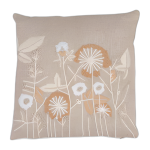 20X20´´ ALGODÓN, FLORES SILVESTRES BORDADO DE BORDADO DE MANO