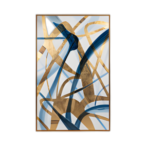 82X52, PINTURA AL ÓLEO PINTADA A MANO ABSTRACTA, AZUL