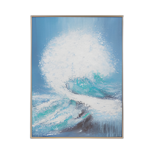 36X48 LIENZO DE ONDAS PINTADAS A MANO, AQUA