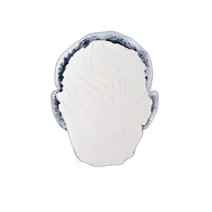 47X47, HOMBRE EN BLANCO PINTADO A MANO, MARFIL/NEGRO