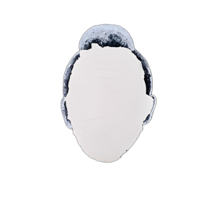 47X47, MUJER EN BLANCO PINTADA A MANO, MARFIL/NEGRO