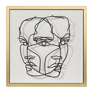 47X47, ILUSIÓN DE LA CARA PINTADA A MANO DE MARCO GLD, WHT/BLK