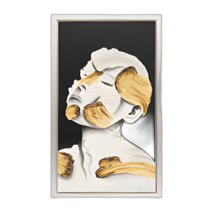 36X59, PENSAMIENTO PROFUNDO PINTADO A MANO, WHT/GLD