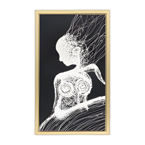 36X59, ALMA DE MUJER PINTADA A MANO, WHT/BLK