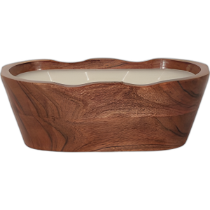 VELA DE TAZÓN OVALADO DE VAINILLA DE 9´´ 19 OZ, NATURAL