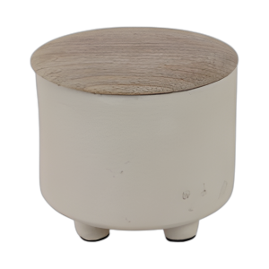 4´´ 7 OZ EUCLYPTUS & SAGE -WOTED CNDLE CON TAPA, CREMA