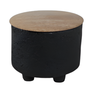 4´´ 7 OZ BALSAM Y VELA DE PIE CON TAPA, BLK