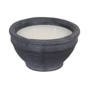 6´´ 14 OZ DE MADERA DE MADERA Y VELA DE TAZÓN DE SAL DE MAR, NEGRO