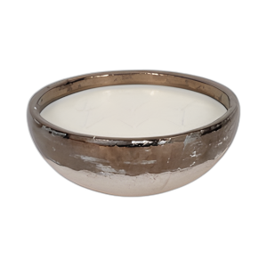 VELA DE 12´´ 57 OZ DE TAZÓN DE PINO, GRIS/ORO