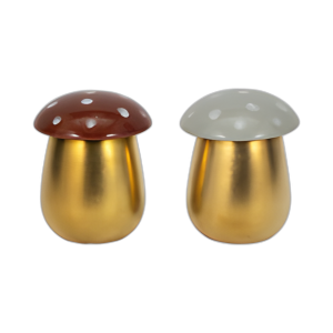 S/2 6 OZ FIG Y APRICOT 6´´ VELA DE HONGOS, BRWN/MARFIL