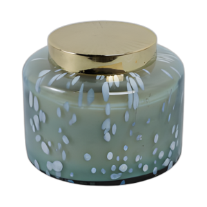 7´´ 71 OZ DE VELA DE JAZMÍN MOTEADA, AZUL/ORO