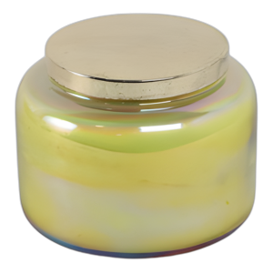 5´´ 23 OZ VERBENA VELA LUSTRE CON TAPA, VERDE/GO