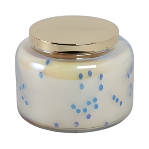 5´´ 23 OZ VERBENA BEAD LUSTRE VELA CON TAPA, AZUL/G