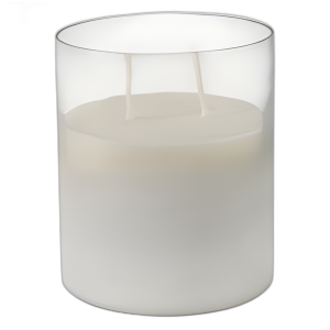 6X5´´ 34 OZ DE VELA DE VIDRIO ESMERILADO DE JAZMÍN, TRANSPARENTE